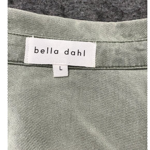 Bella Dahl Size L Long sleeve soft fabric sage green button-down shirt - Picture 3 of 5